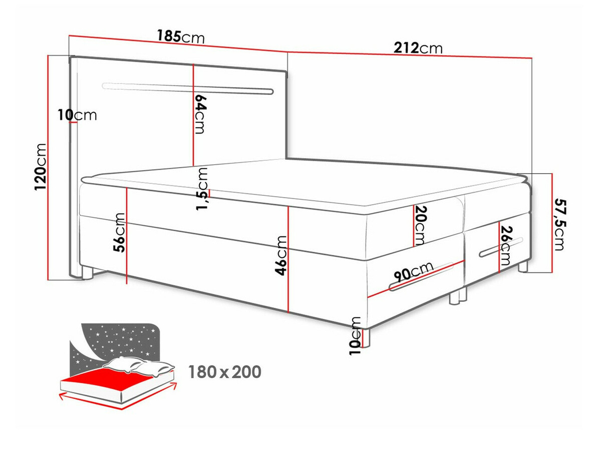 Letto continentale Pluvia (Fresh 8)