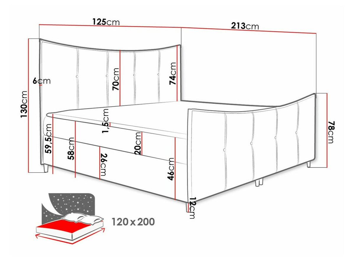 Letto continentale Fons (Fresh 14)