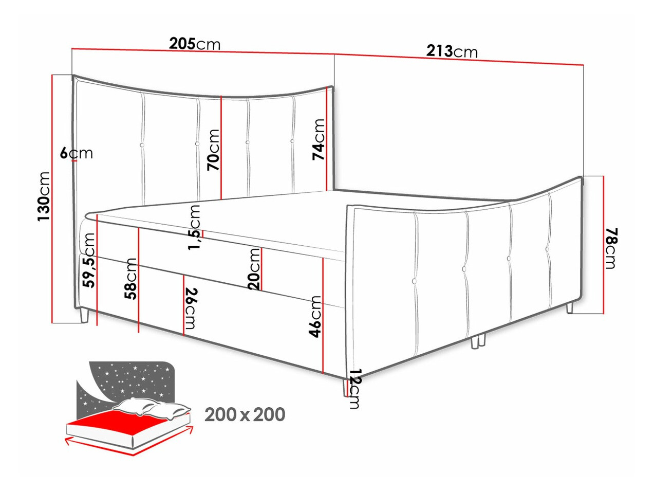 Letto continentale Fons (Fresh 4)