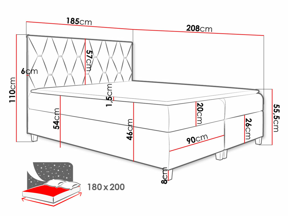 Letto continentale Nemus (Fresh 1)