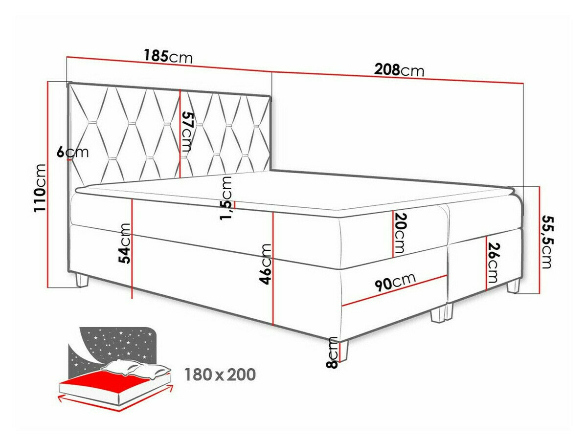 Letto continentale Nemus (Fresh 9)