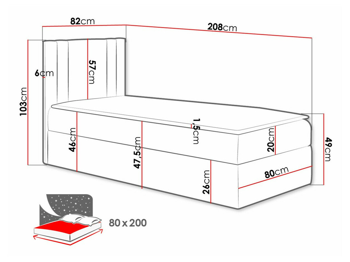 Letto continentale Mel I (Kameleon 59)