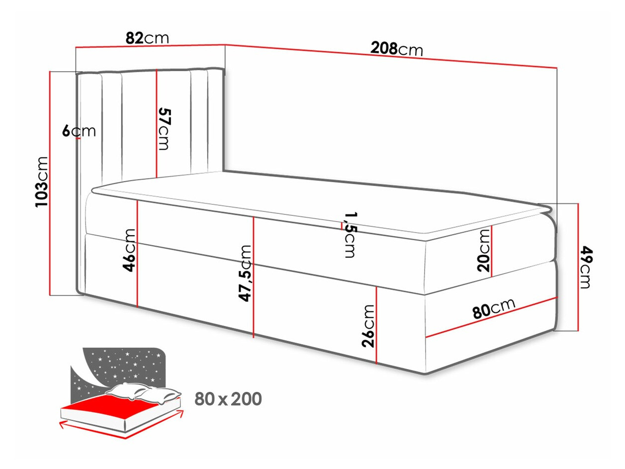 Letto continentale Mel I (Soft 010)