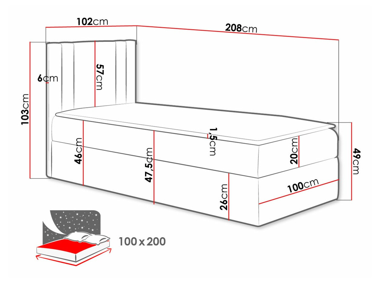Letto continentale Mel I (Soft 010)