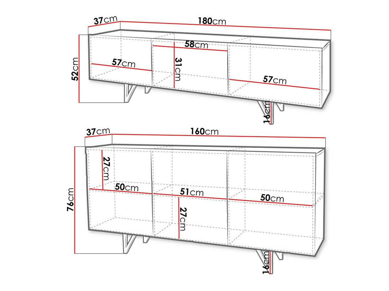 Parete attrezzata Audis (Bianco + Bianco lucido)