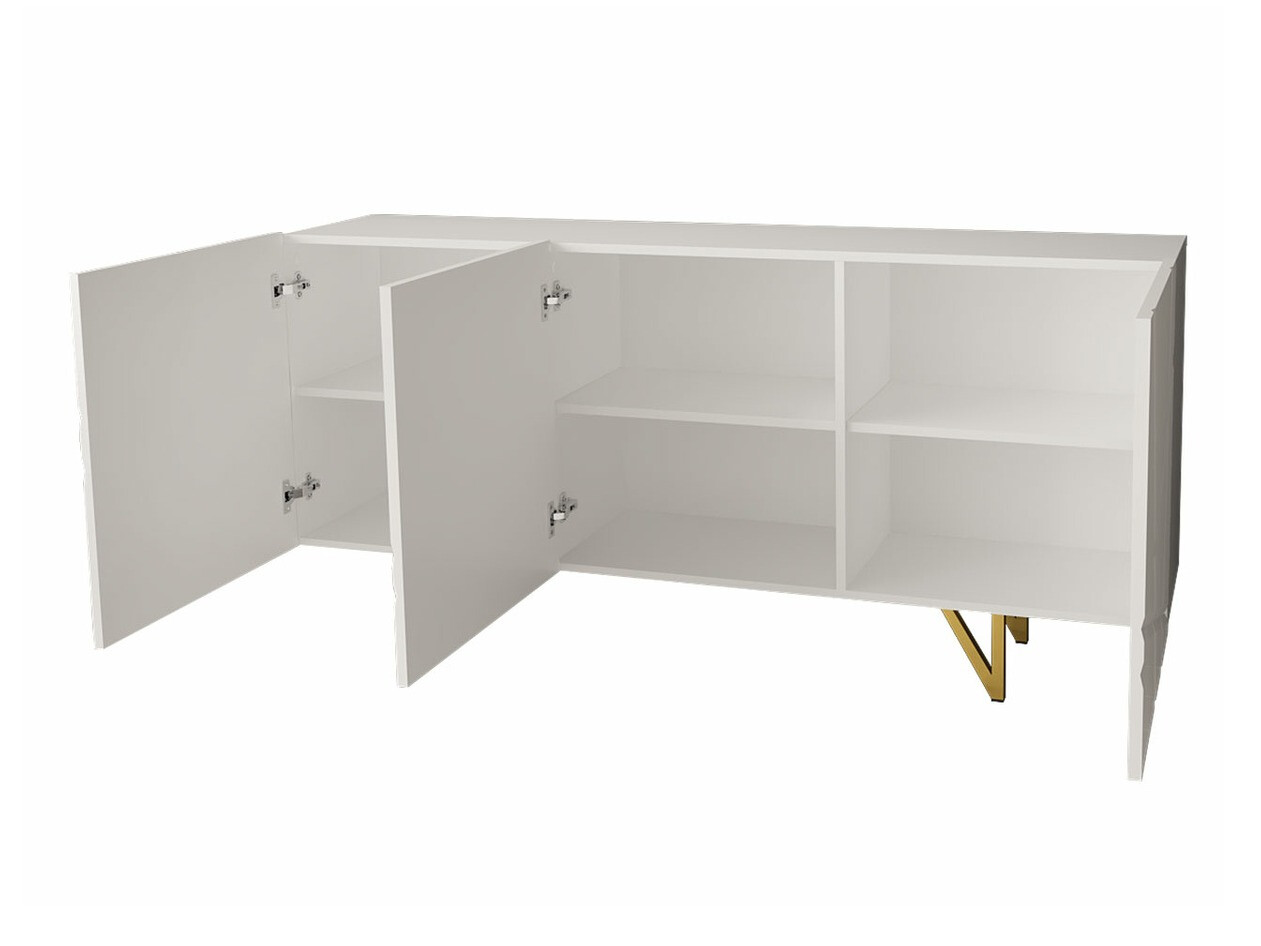 Parete attrezzata Audis (Bianco + Bianco lucido)