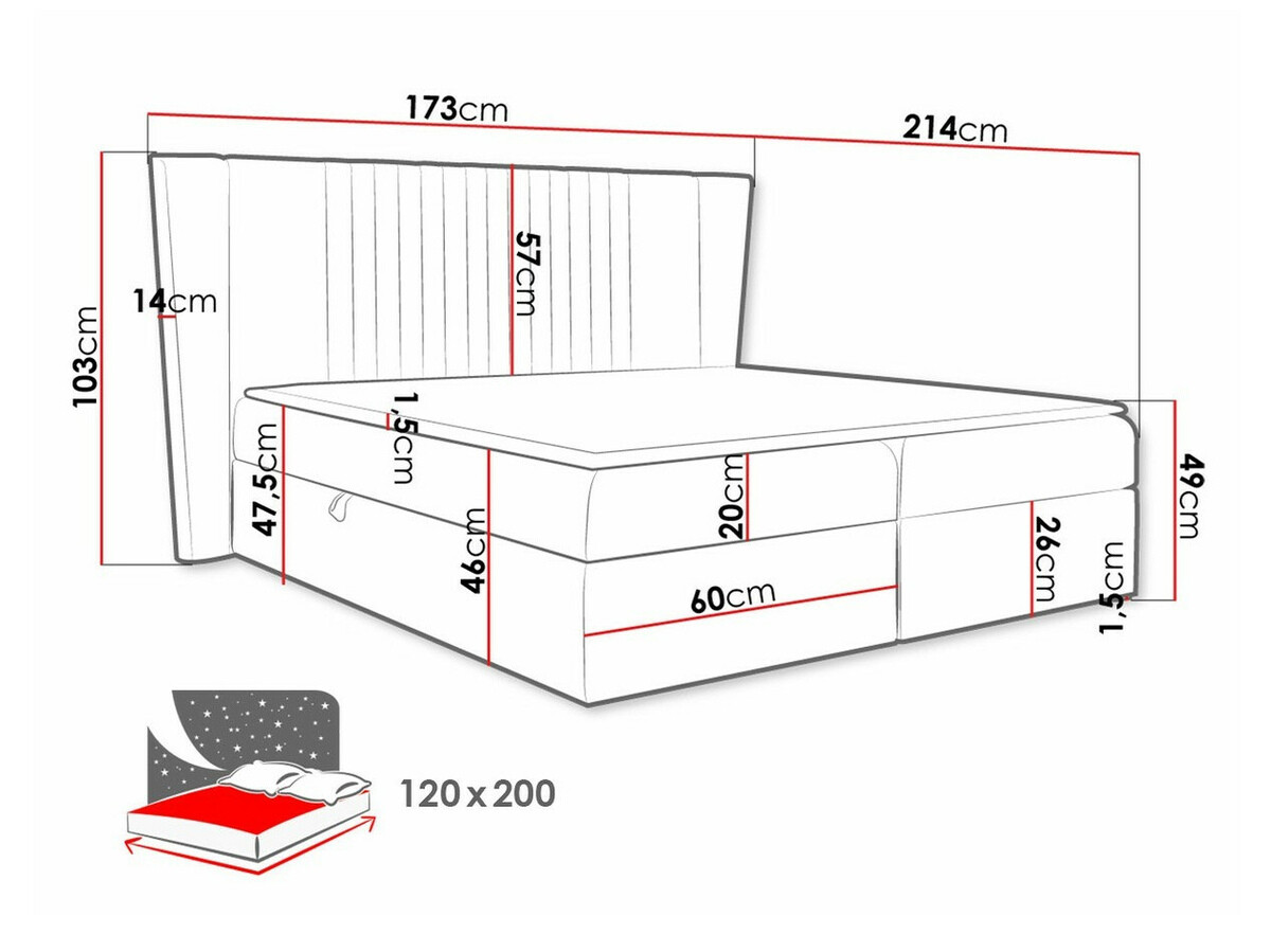 Letto continentale Fenestra (Magic Velvet 2209)
