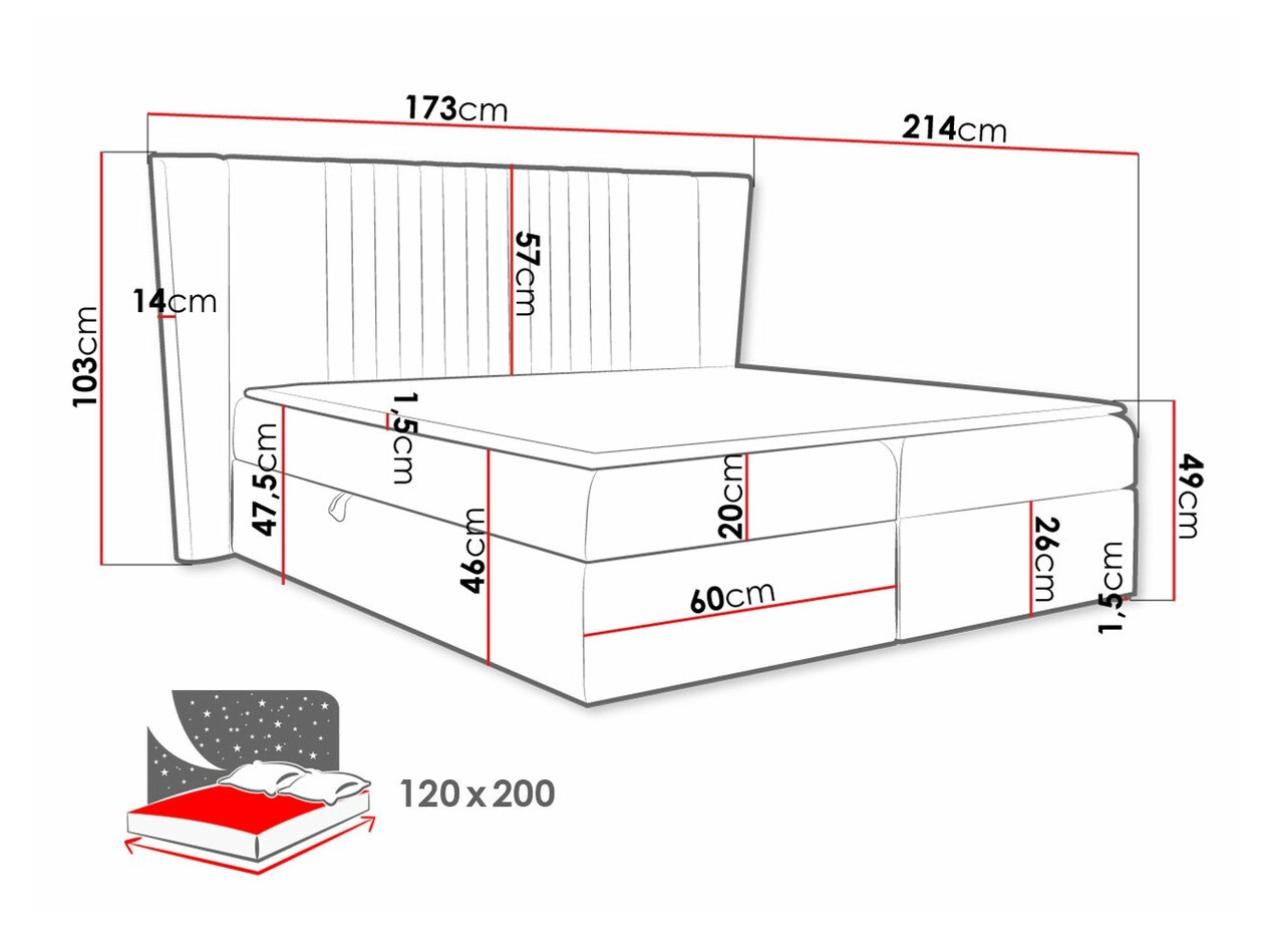 Letto continentale Fenestra (Magic Velvet 2260)