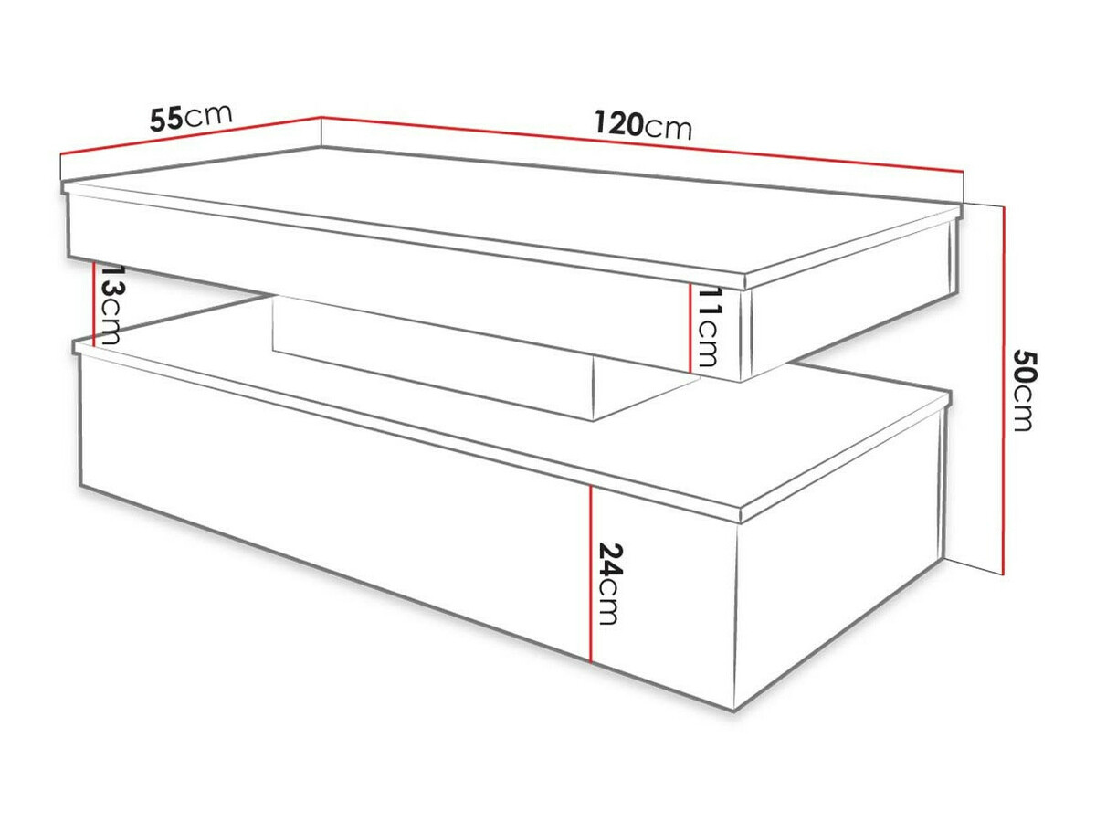 Tavolino da caffè Monfero (Nero + Nero lucido)