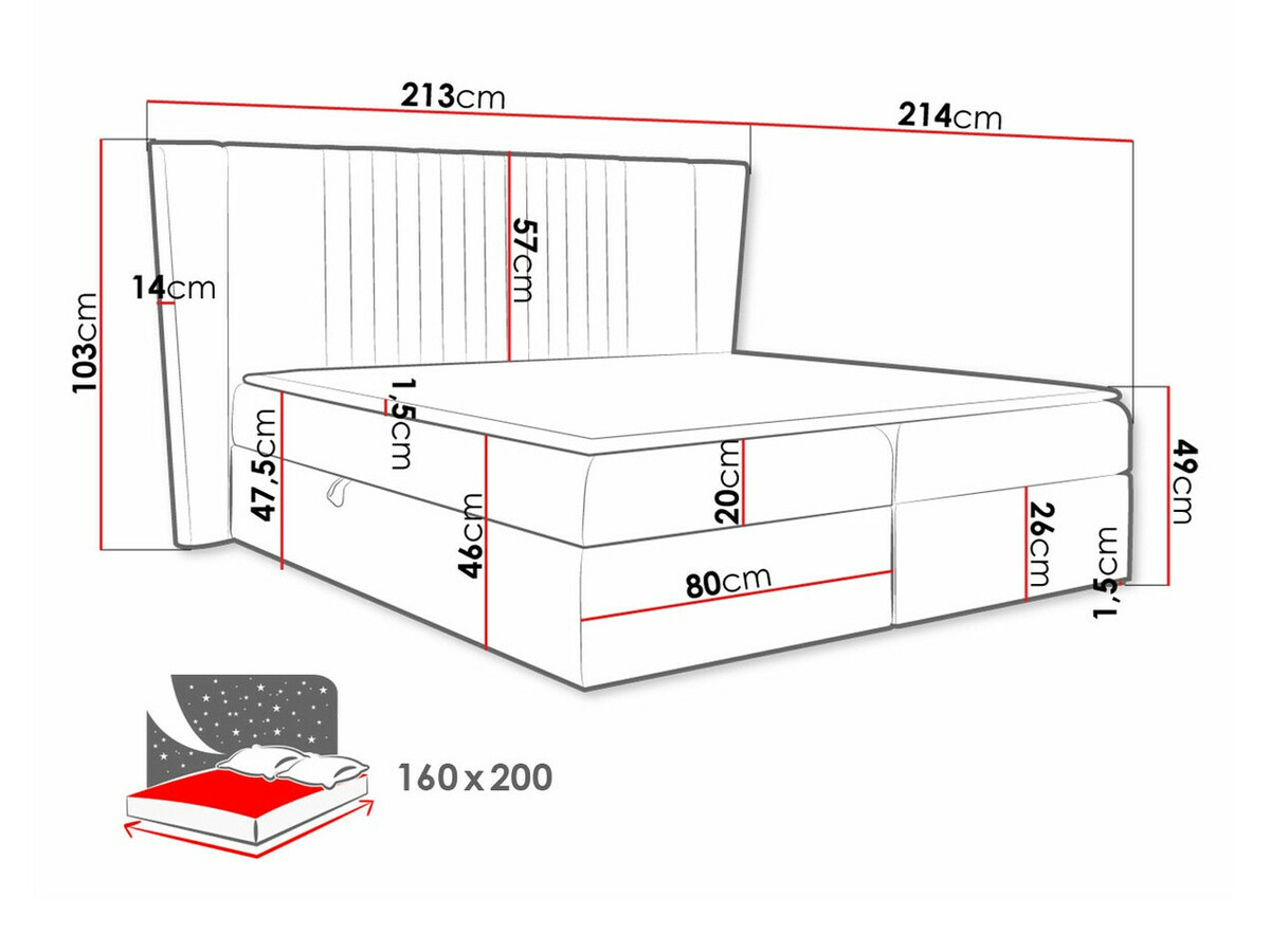 Letto continentale Fenestra (Magic Velvet 2258)