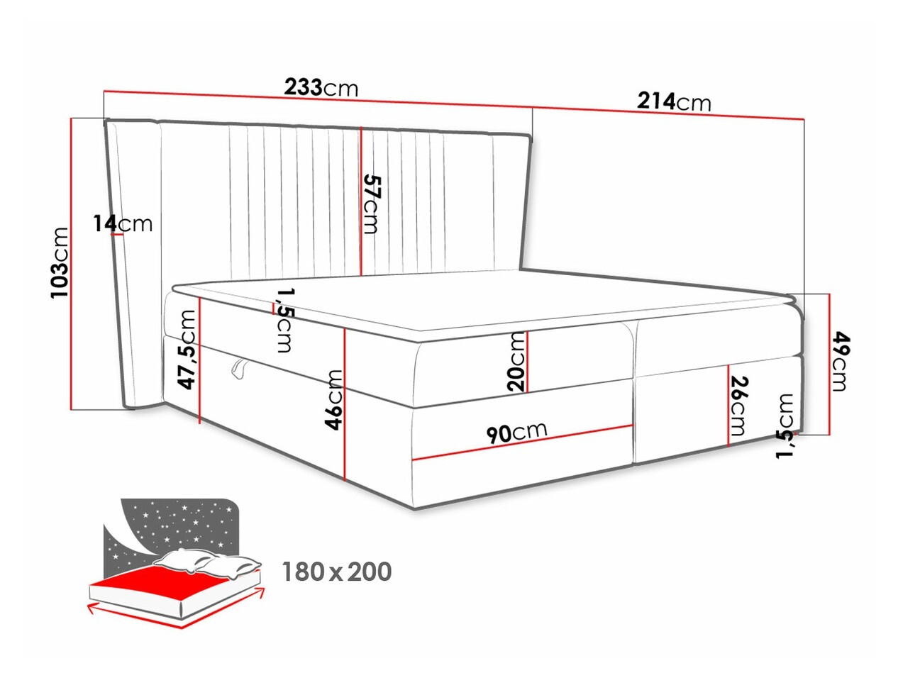 Letto continentale Fenestra (Magic Velvet 2260)