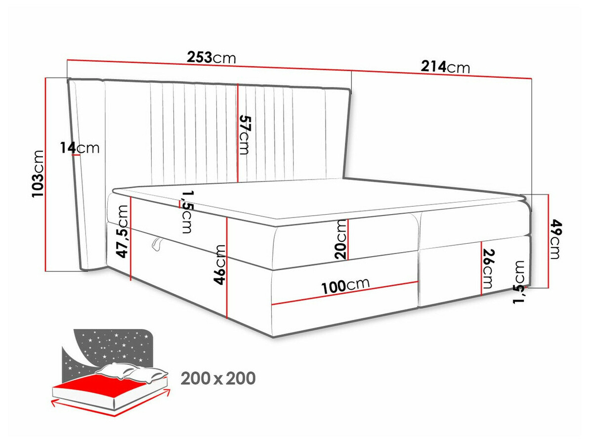 Letto continentale Fenestra (Magic Velvet 2271)