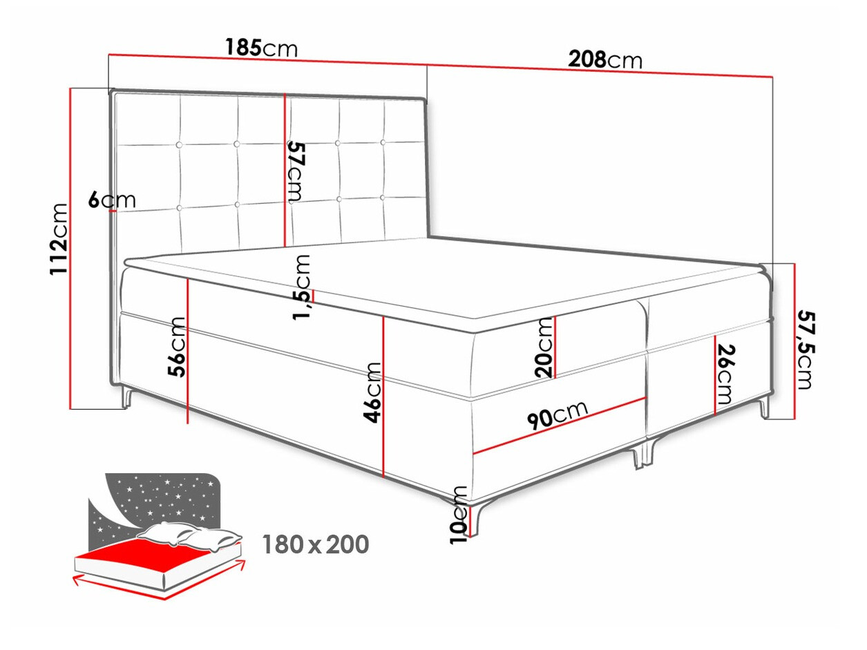 Letto continentale Porta (Fresh 1)
