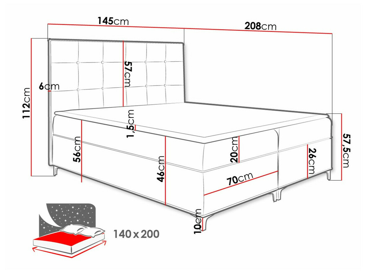 Letto continentale Porta (Fresh 11)