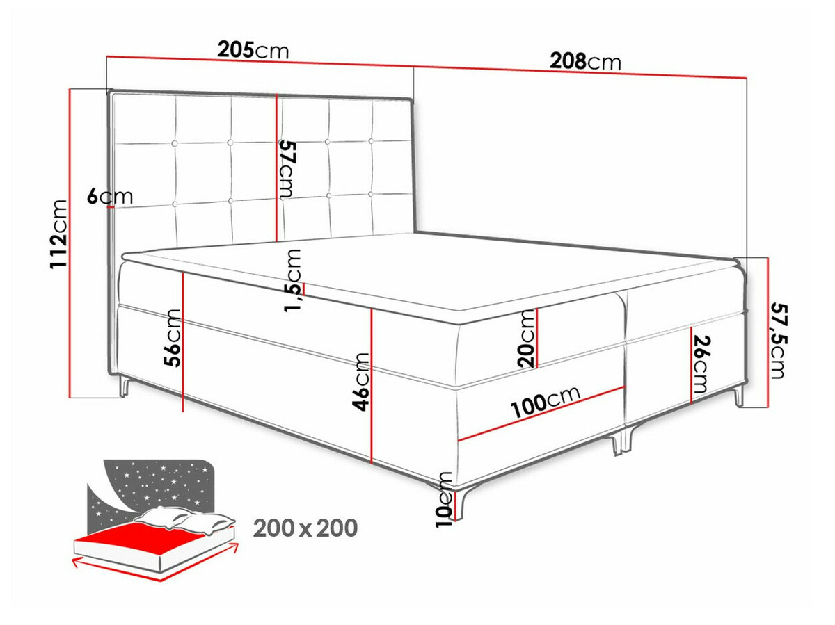 Letto continentale Porta (Fresh 9)