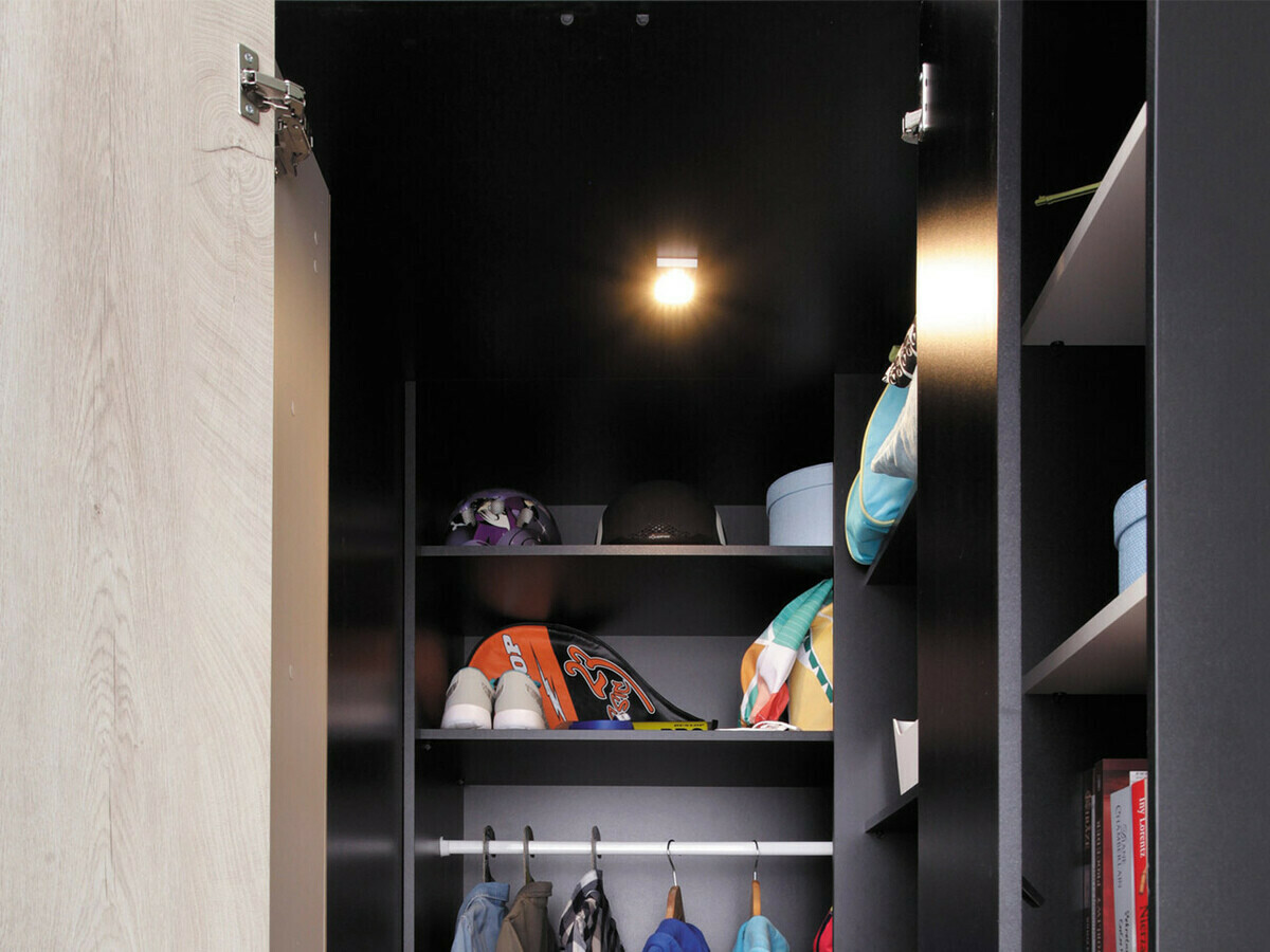Set Camerette per bambini Camteso 115 (Nero + Quercia + Beige)