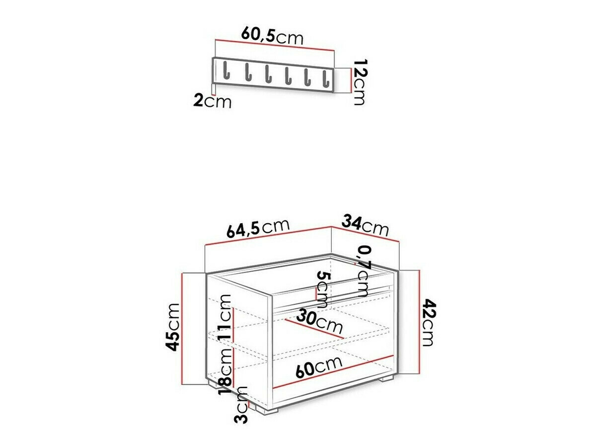 Set arredo da corridoio Comfivo Pinus V (Bianco + Manila 32)