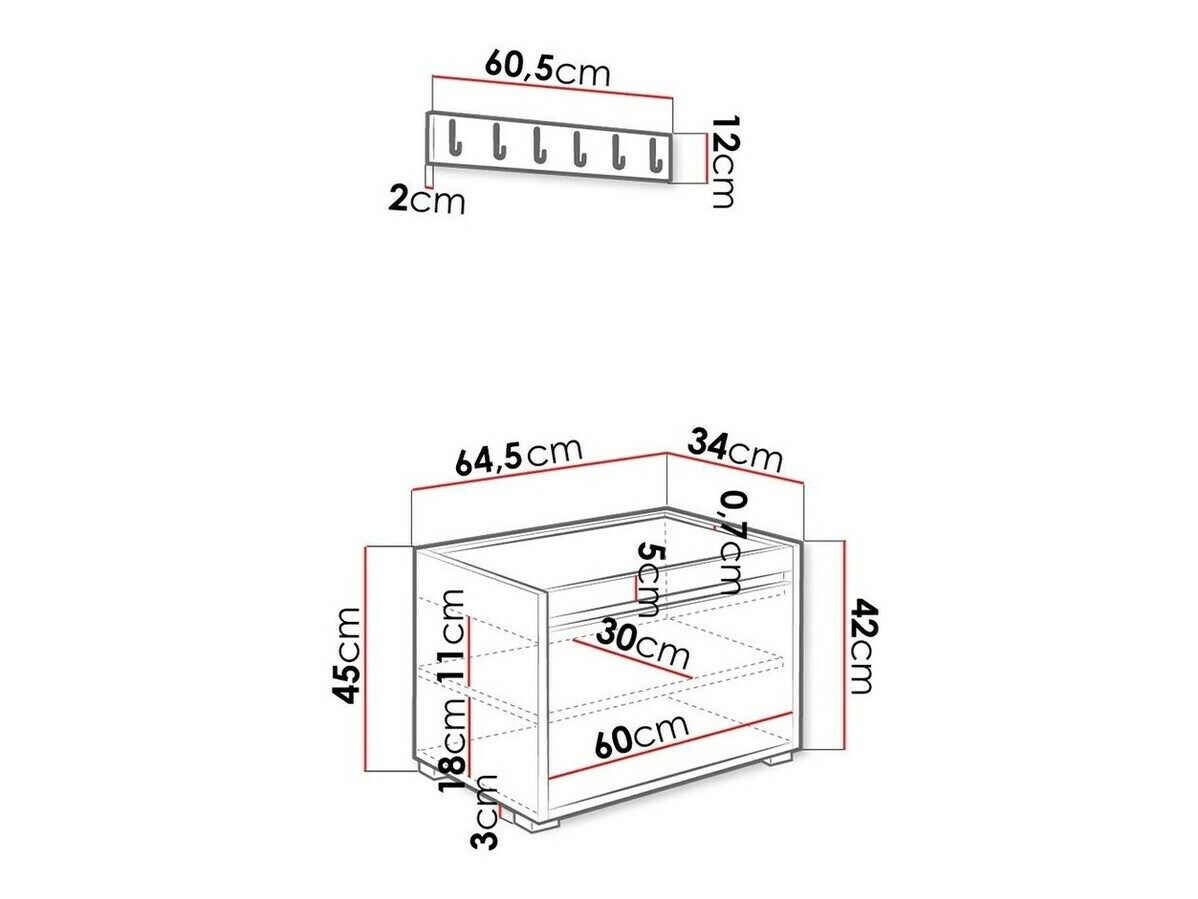 Set arredo da corridoio Comfivo Pinus VIII (Bianco + Manila 32)