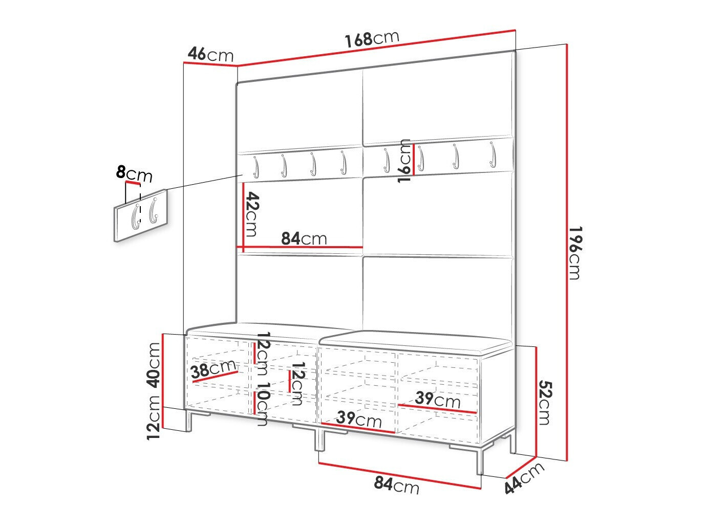 Set arredo da corridoio Nomal II (Craft quercia)
