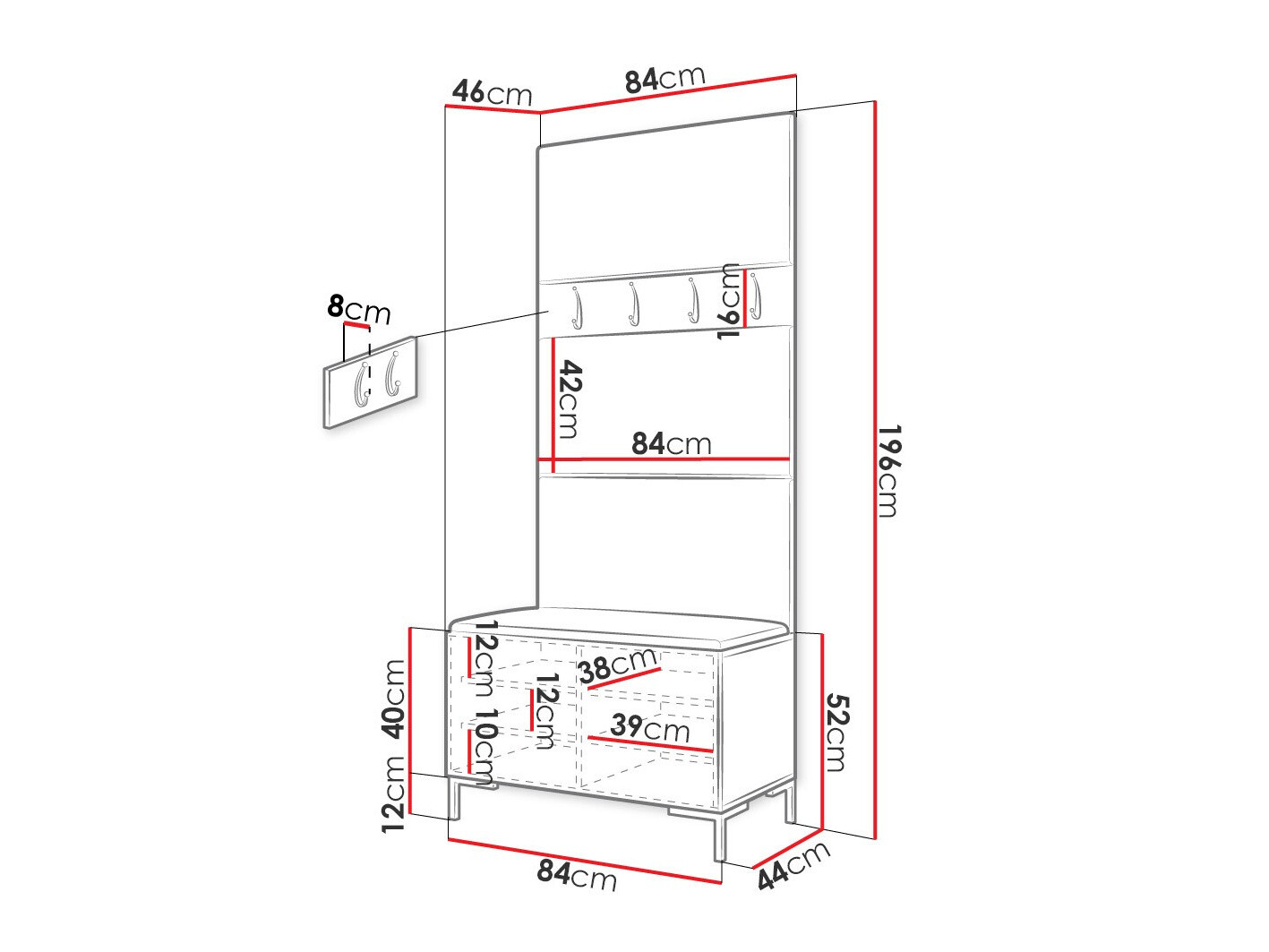 Set arredo da corridoio Nomal III (Craft quercia)