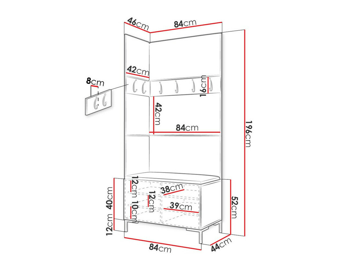 Set arredo da corridoio Nomal IV (Craft quercia)