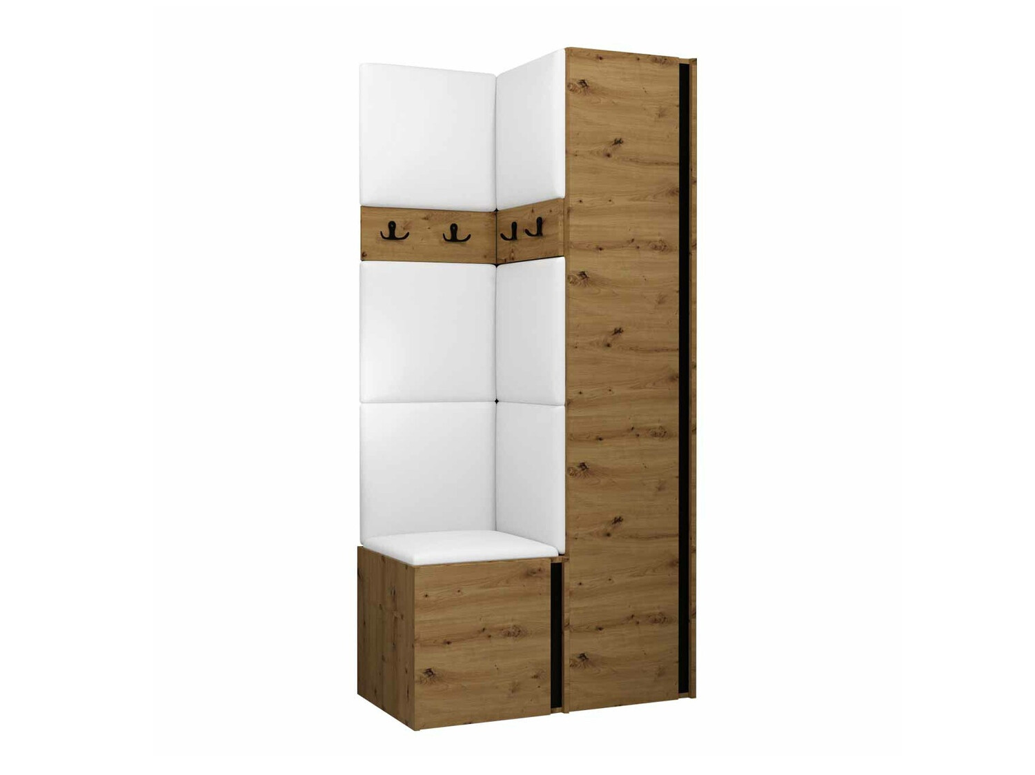 Set arredo da corridoio Pinis XXIV (Rovere Artisan + Nero)