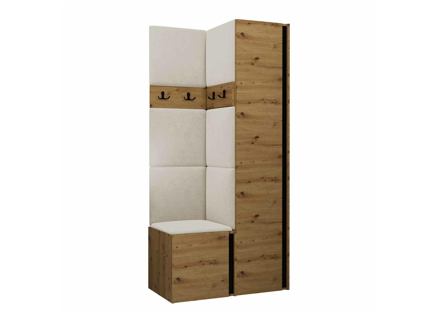 Set arredo da corridoio Pinis XXIV (Rovere Artisan + Nero)