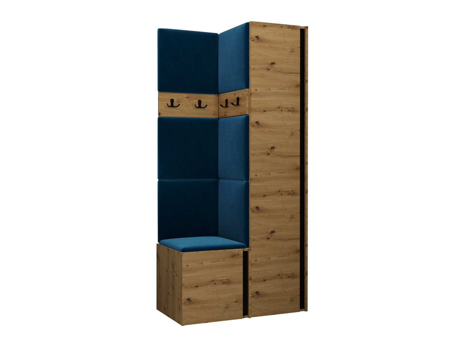 Set arredo da corridoio Pinis XXIV (Rovere Artisan + Nero)