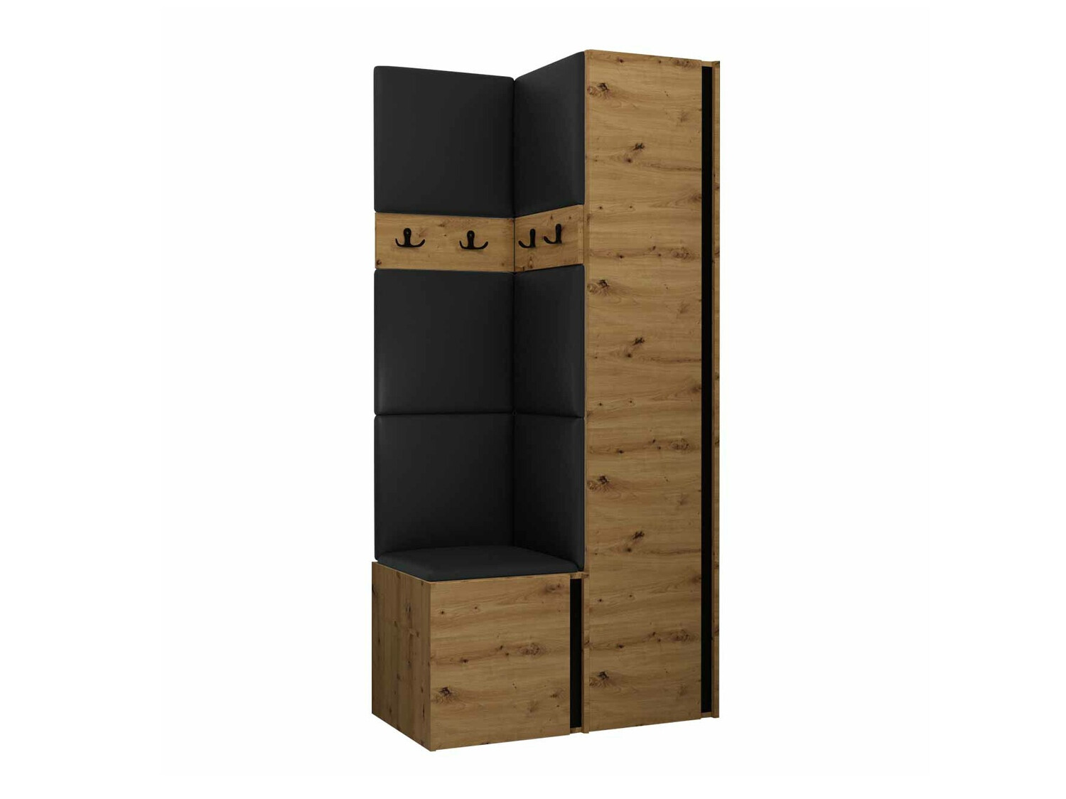 Set arredo da corridoio Pinis XXIV (Rovere Artisan + Nero)