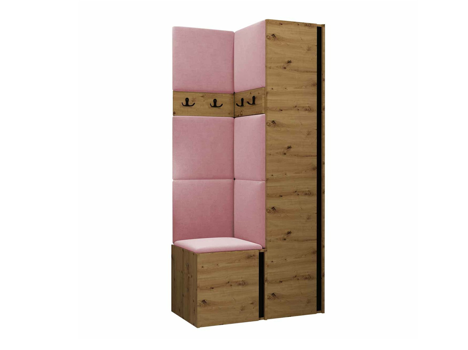 Set arredo da corridoio Pinis XXIV (Rovere Artisan + Nero)