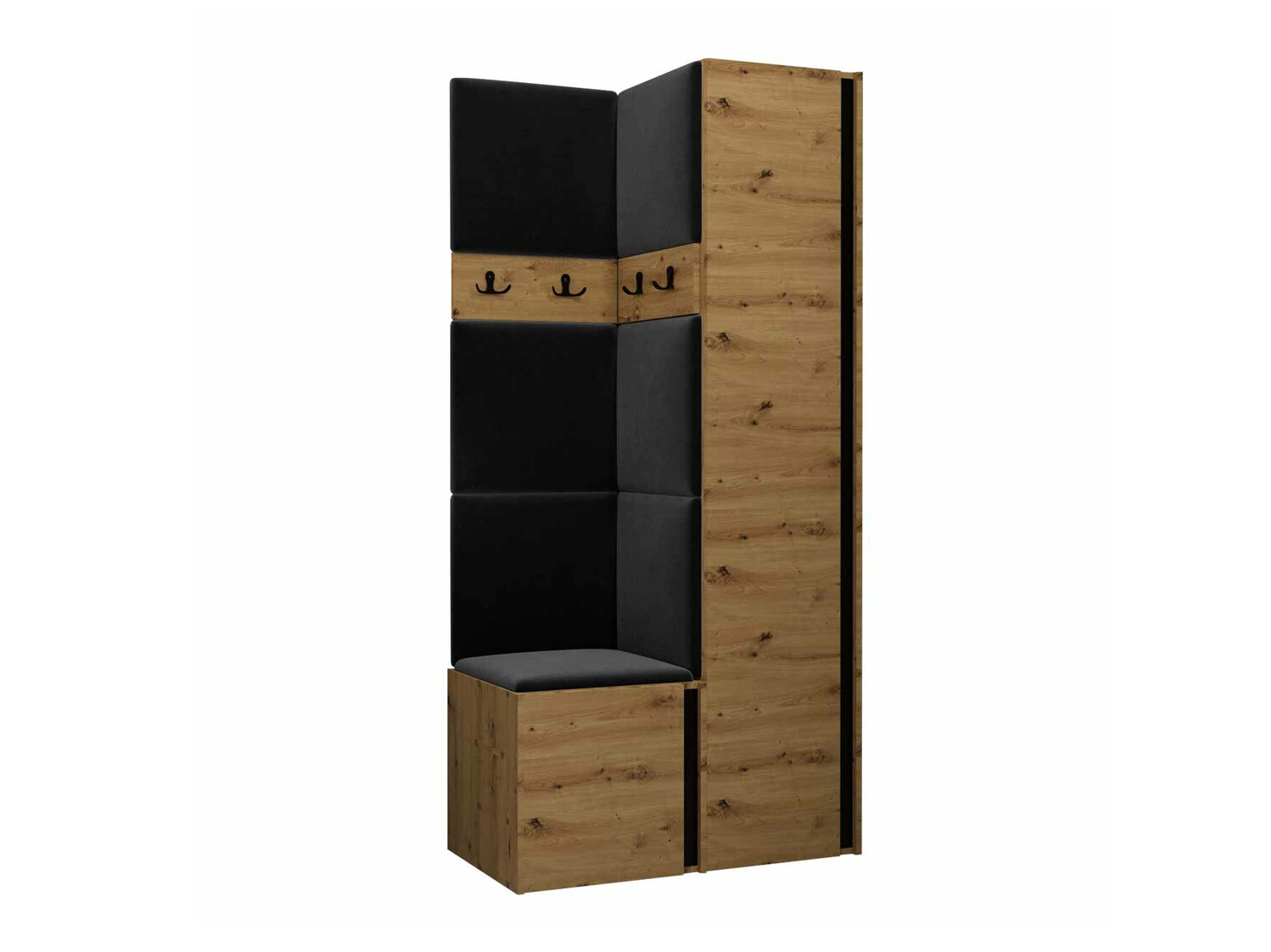 Set arredo da corridoio Pinis XXIV (Rovere Artisan + Nero)