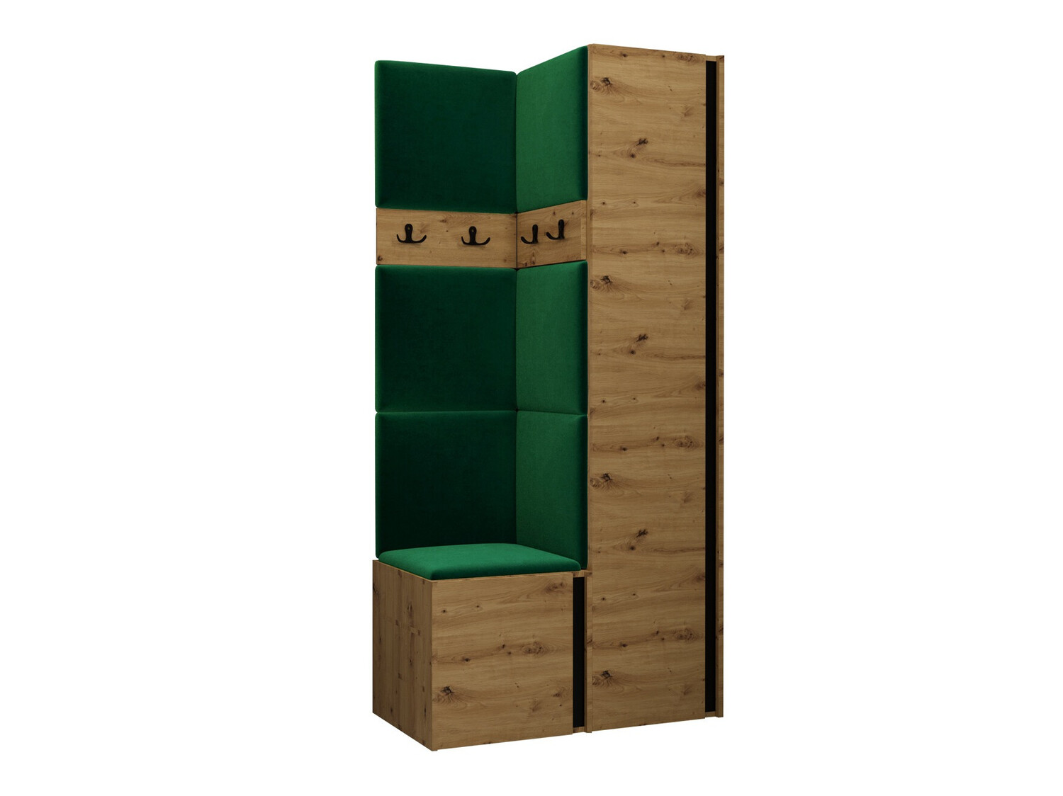 Set arredo da corridoio Pinis XXIV (Rovere Artisan + Nero)