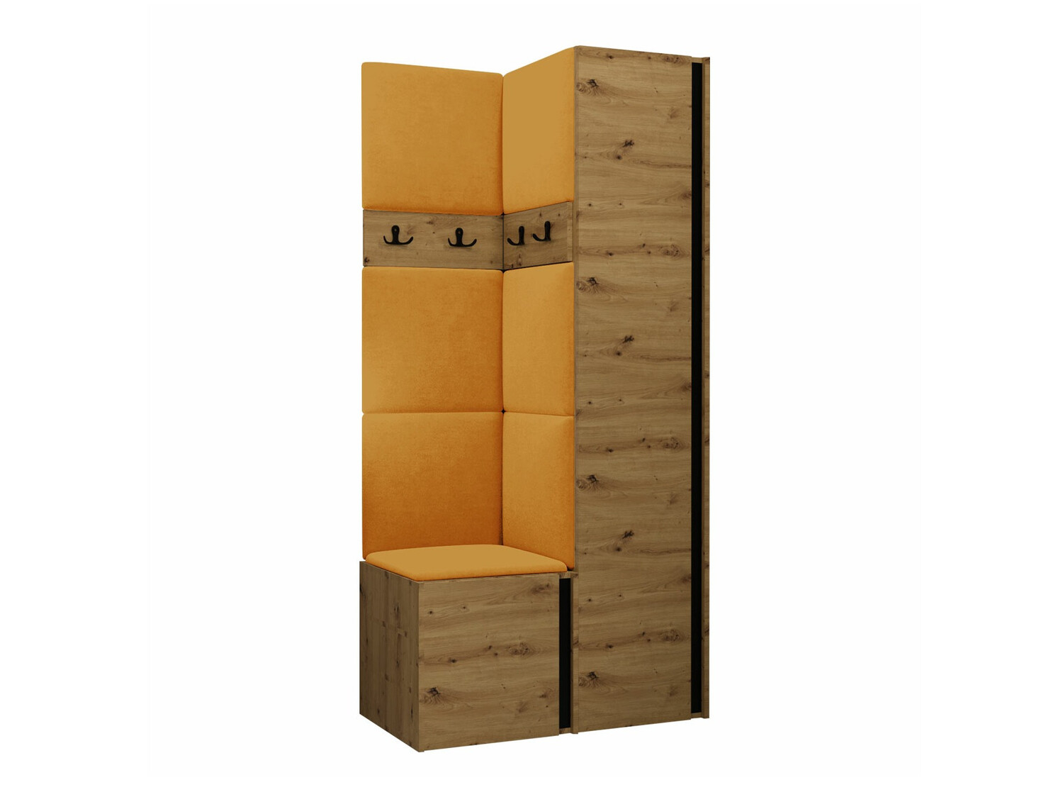 Set arredo da corridoio Pinis XXIV (Rovere Artisan + Nero)
