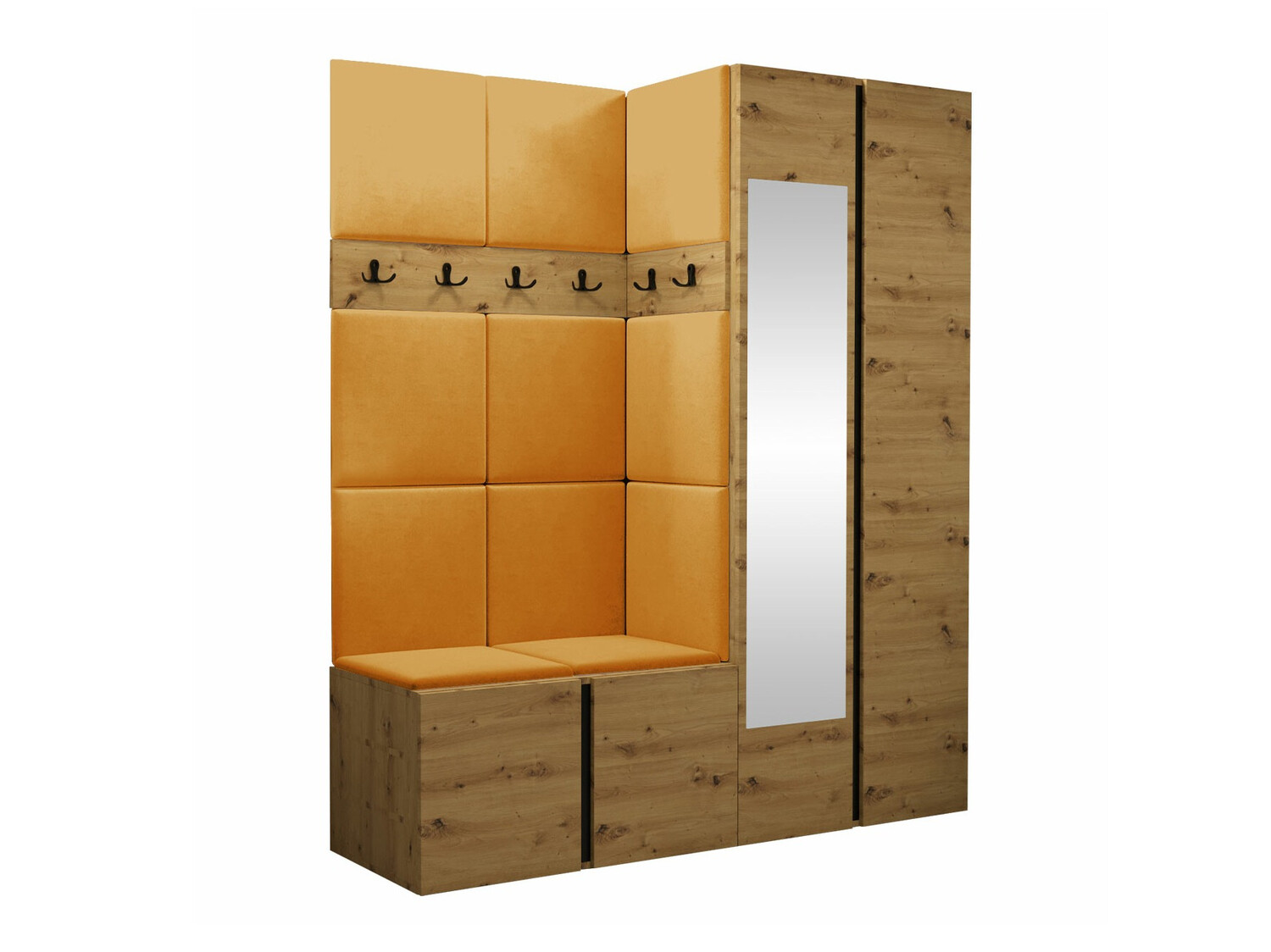 Set arredo da corridoio Pinis X (Rovere Artisan)