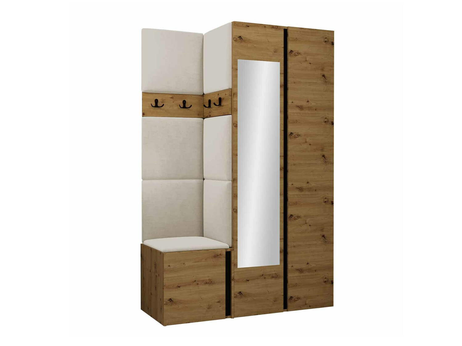 Set arredo da corridoio Pinis XXVI (Rovere Artisan + Nero)