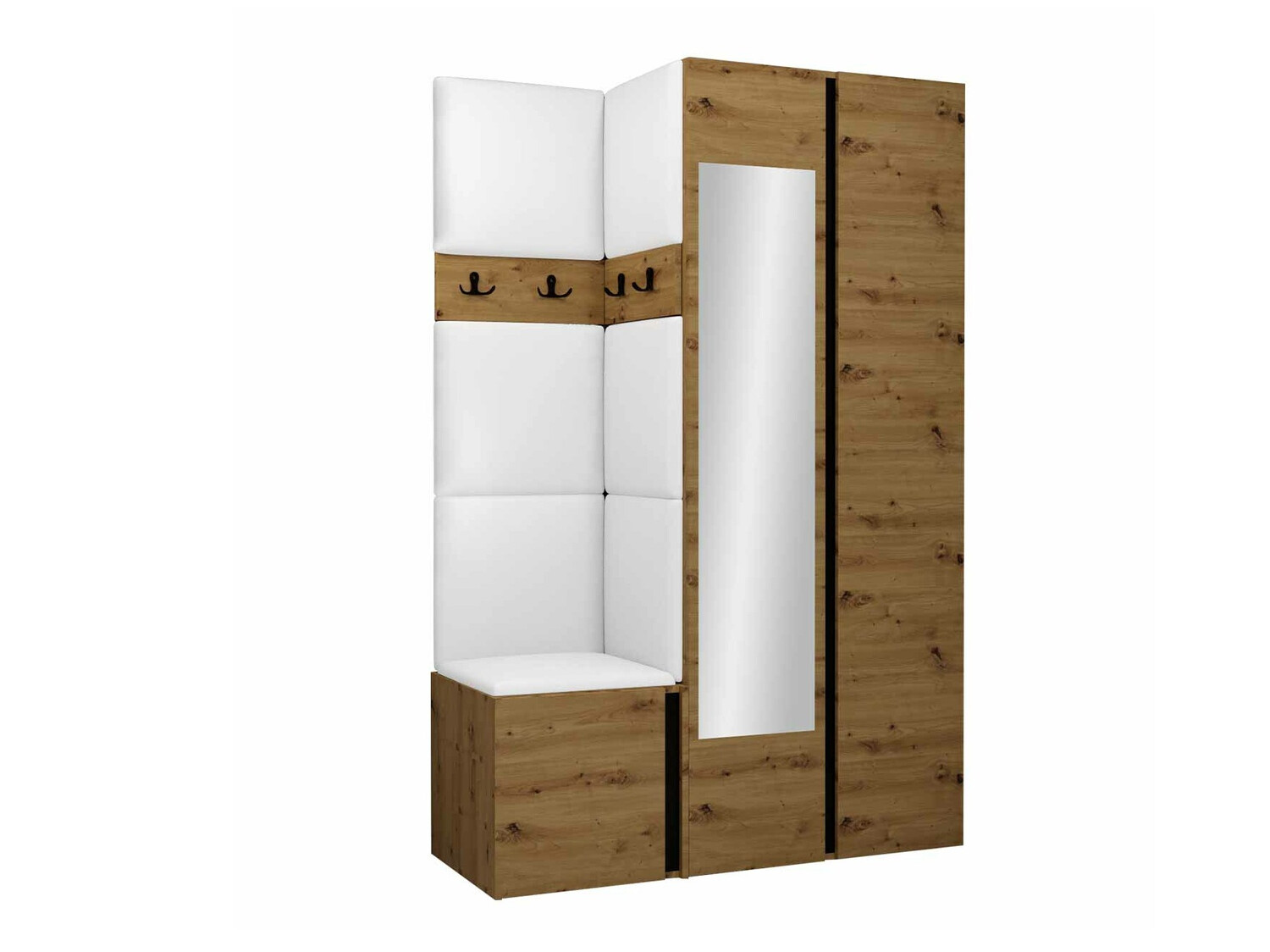 Set arredo da corridoio Pinis XXVI (Rovere Artisan + Nero)