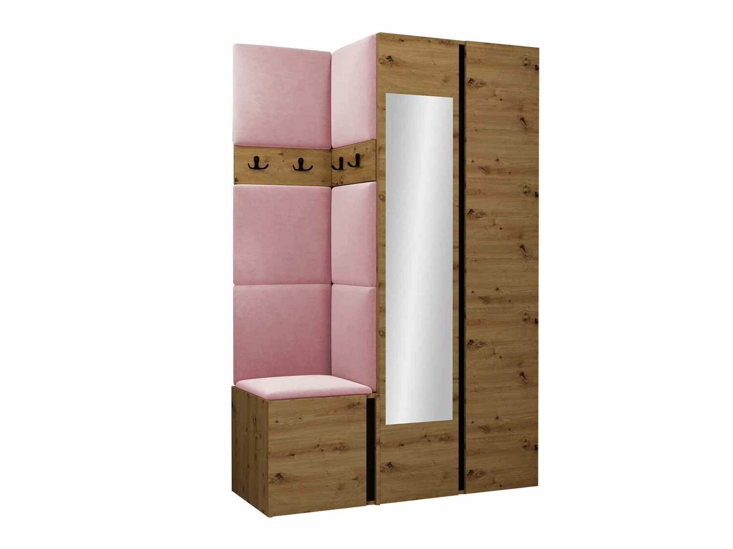 Set arredo da corridoio Pinis XXVI (Rovere Artisan + Nero)