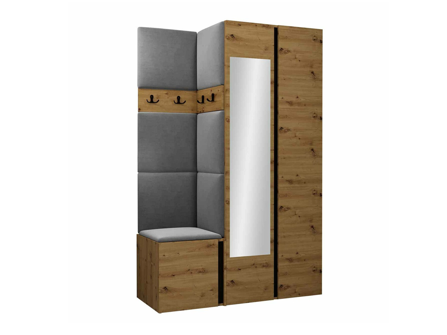 Set arredo da corridoio Pinis XXVI (Rovere Artisan + Nero)