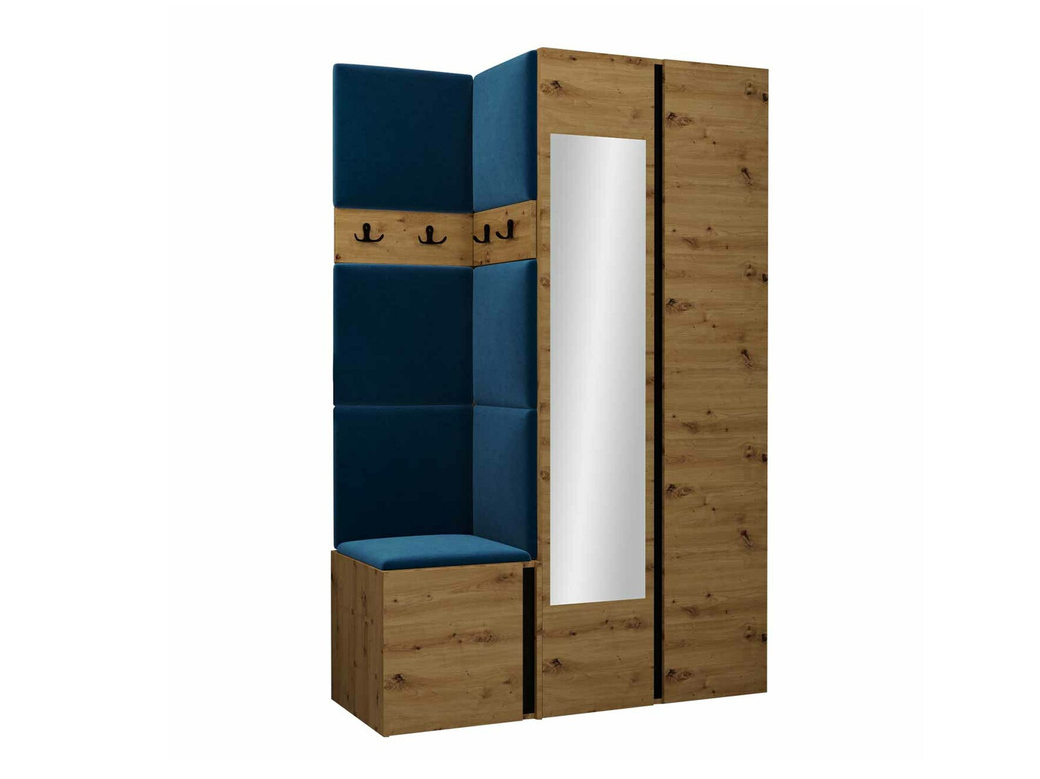 Set arredo da corridoio Pinis XXVI (Rovere Artisan + Nero)