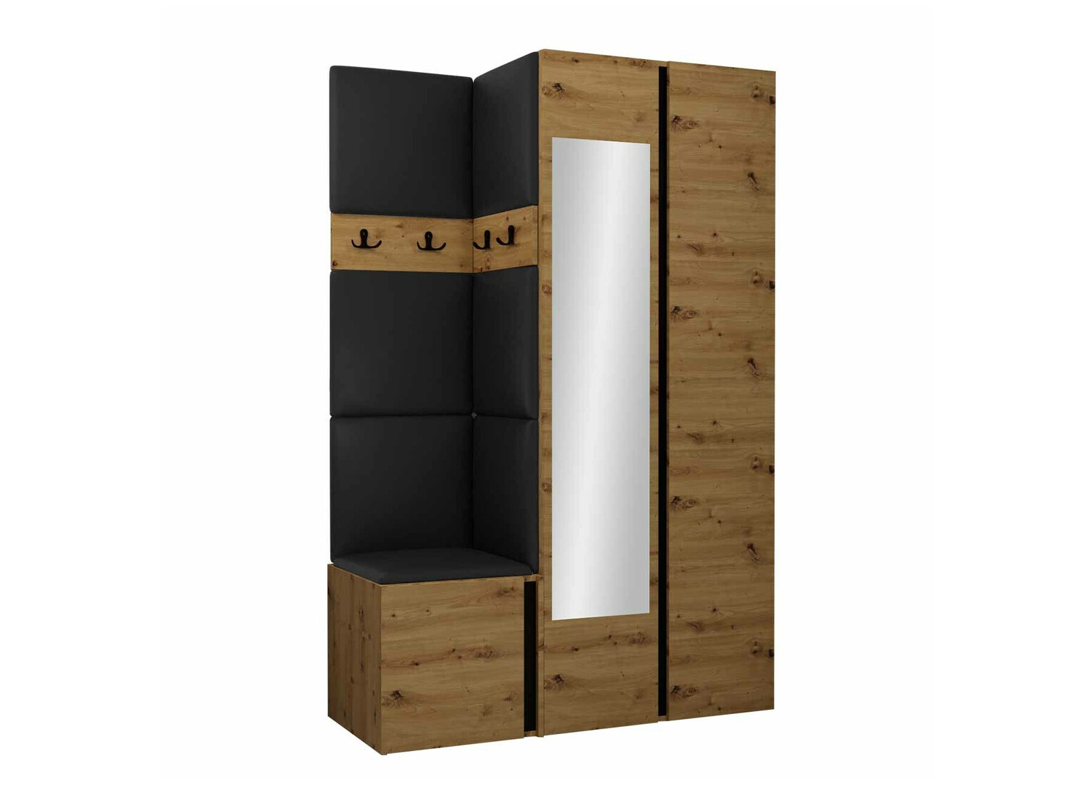 Set arredo da corridoio Pinis XXVI (Rovere Artisan + Nero)