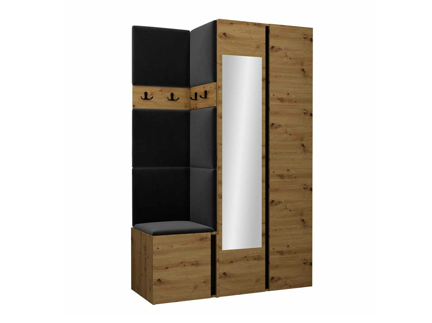 Set arredo da corridoio Pinis XXVI (Rovere Artisan + Nero)