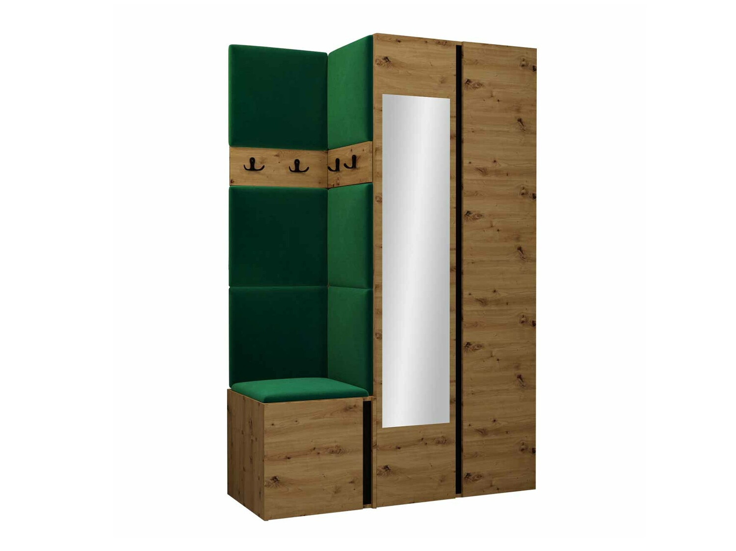 Set arredo da corridoio Pinis XXVI (Rovere Artisan + Nero)