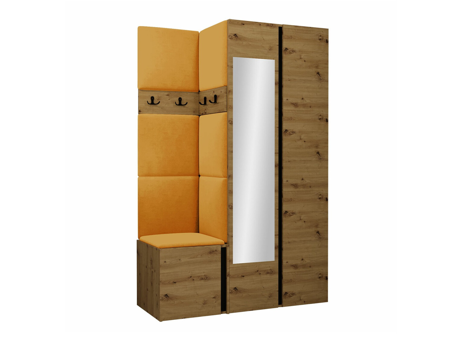Set arredo da corridoio Pinis XXVI (Rovere Artisan + Nero)