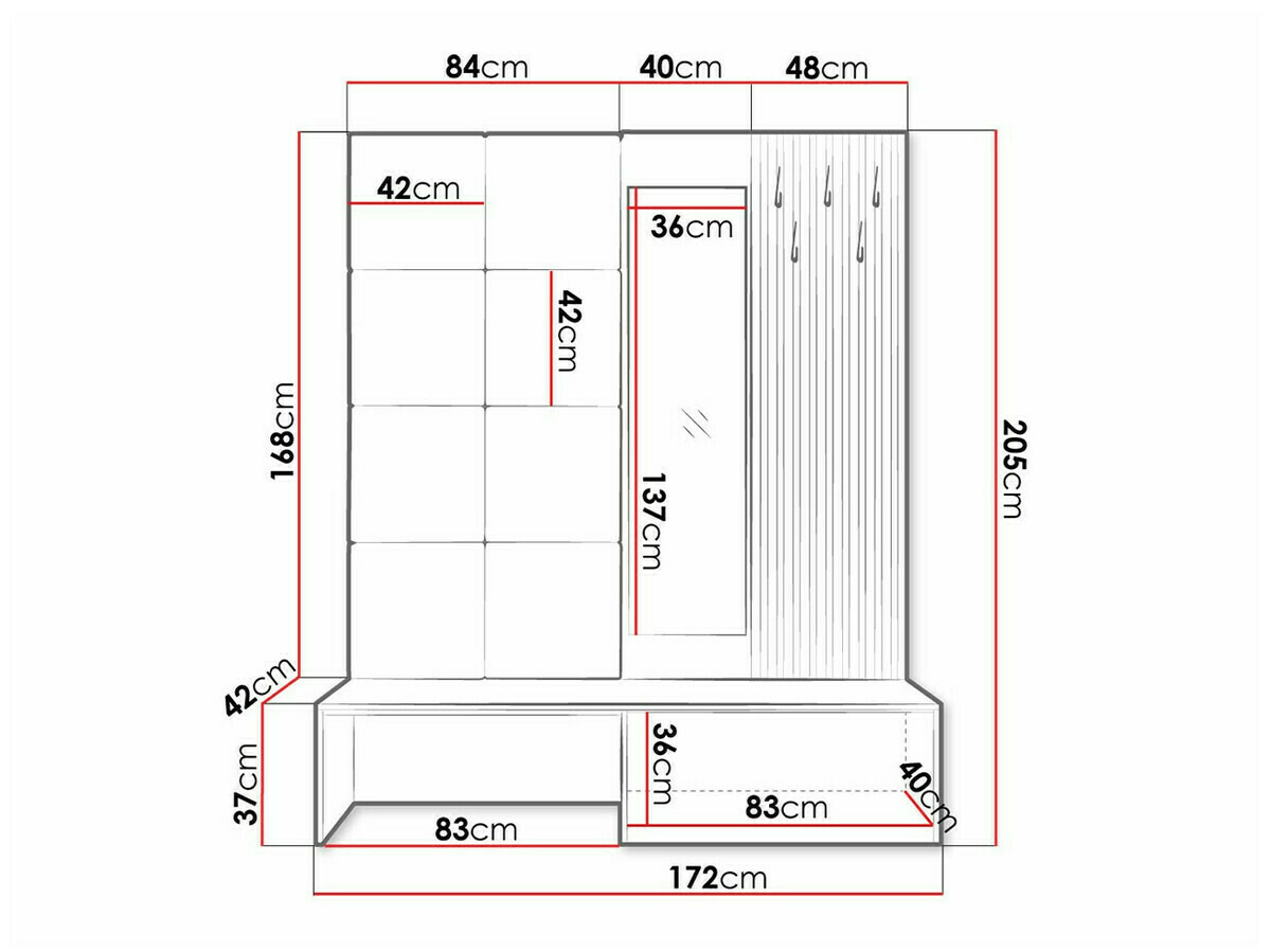 Set arredo da corridoio Fabor (Rovere Artisan + Manila 32)