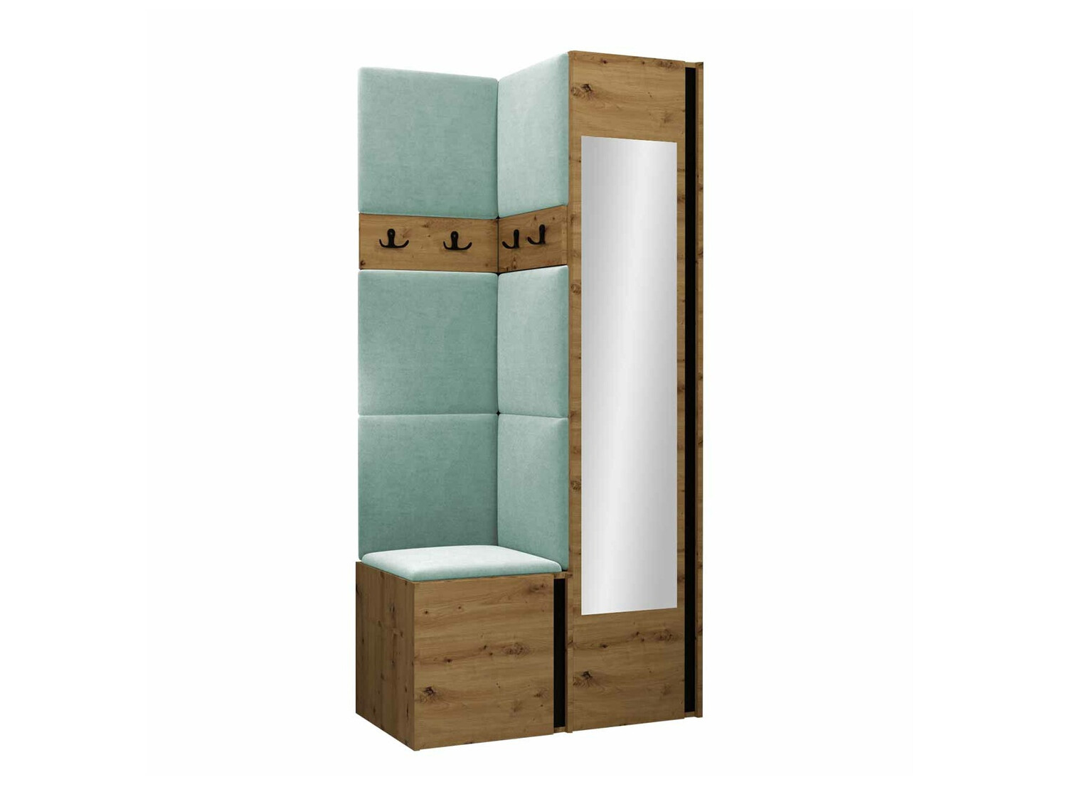 Set arredo da corridoio Pinis XXV (Rovere Artisan + Nero)