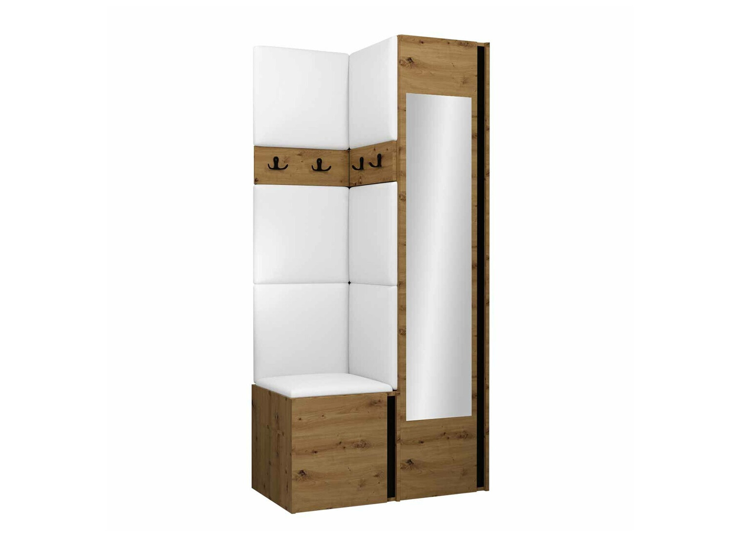 Set arredo da corridoio Pinis XXV (Rovere Artisan + Nero)