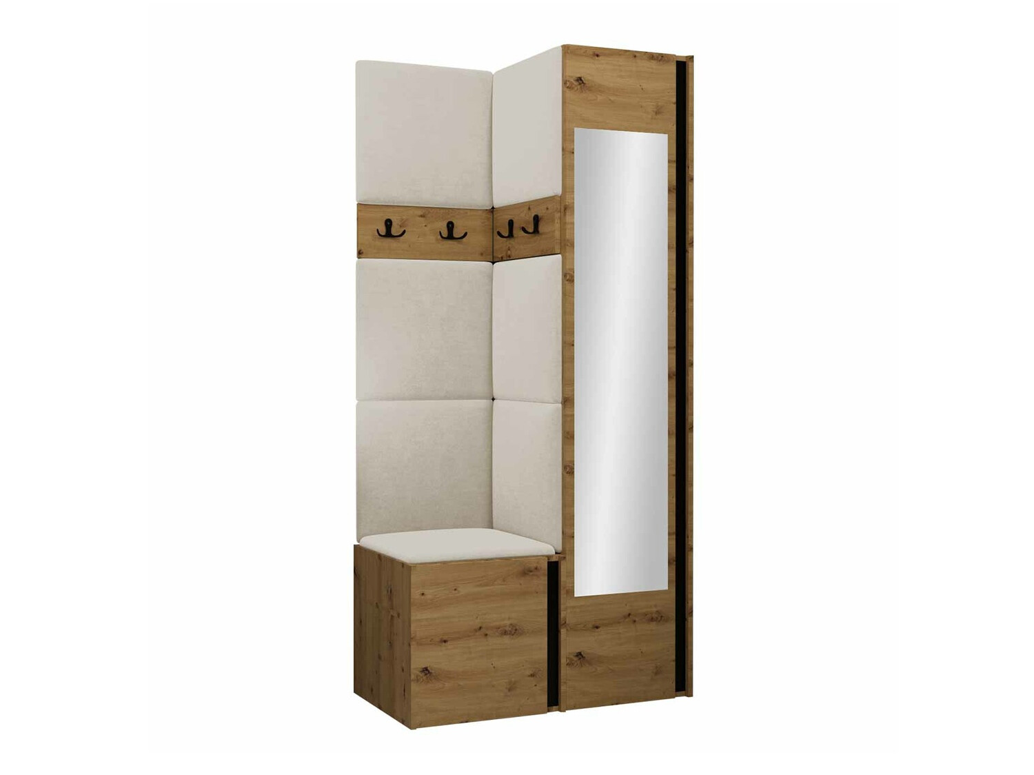 Set arredo da corridoio Pinis XXV (Rovere Artisan + Nero)