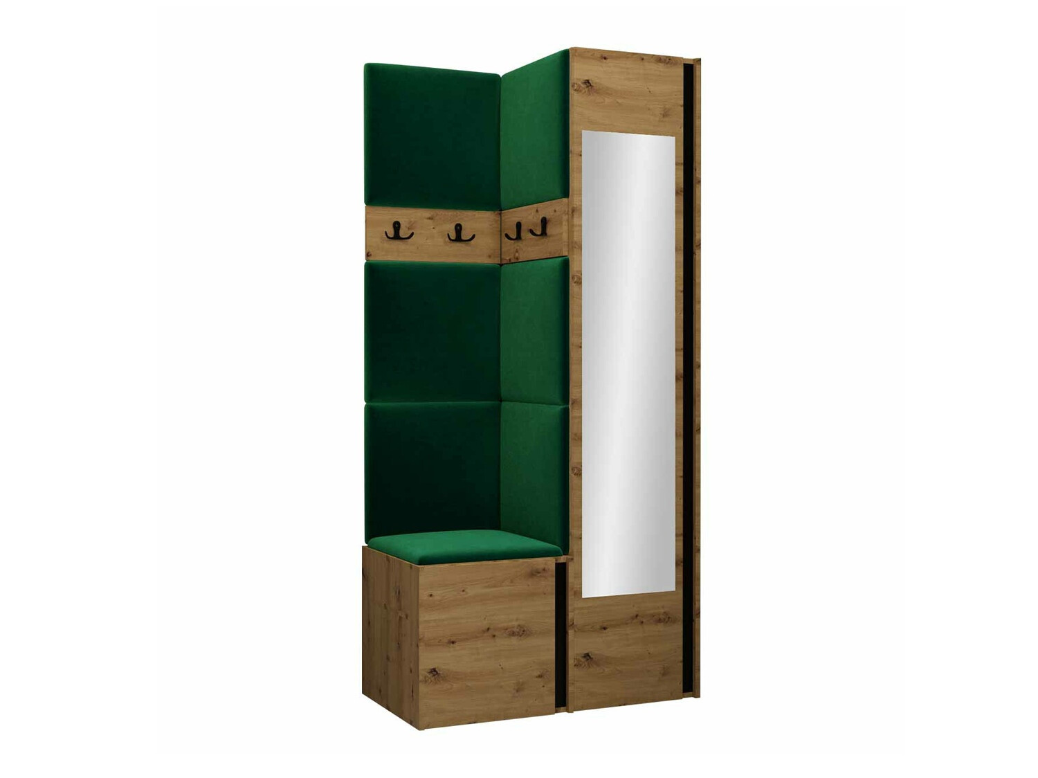 Set arredo da corridoio Pinis XXV (Rovere Artisan + Nero)