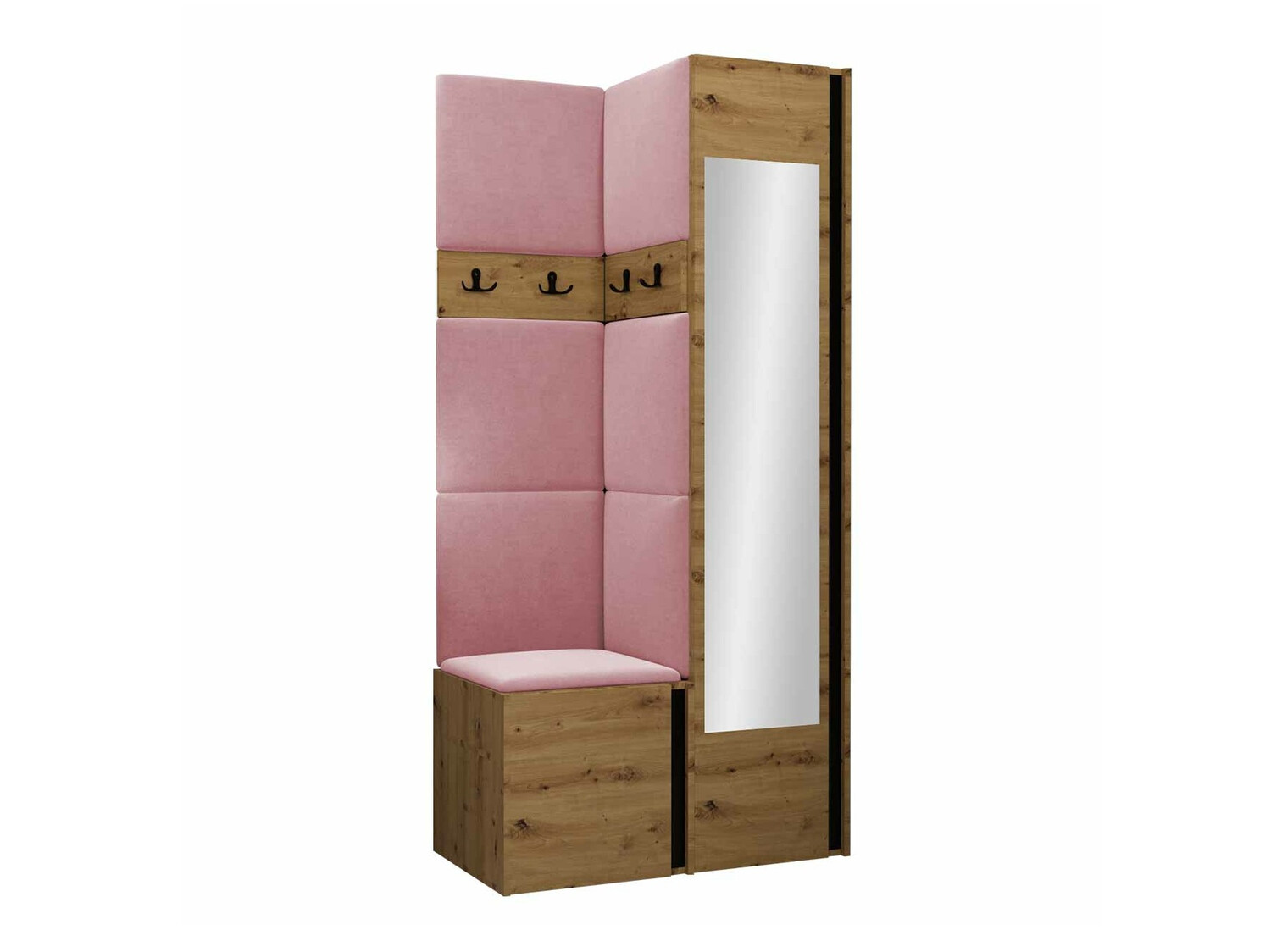 Set arredo da corridoio Pinis XXV (Rovere Artisan + Nero)
