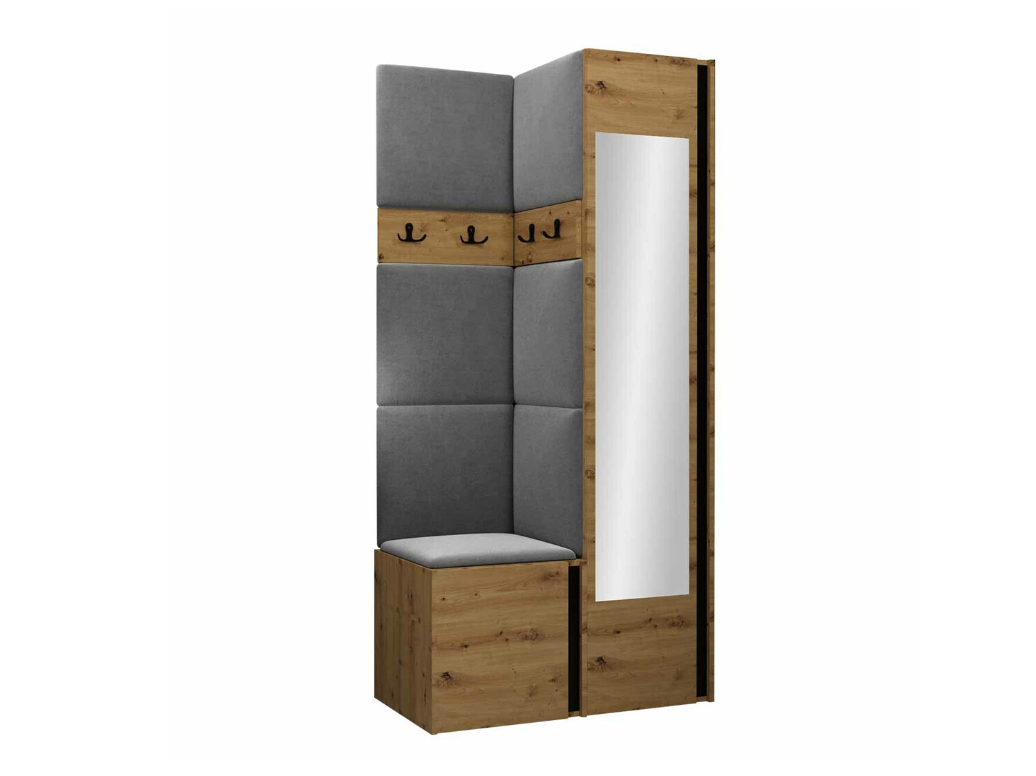 Set arredo da corridoio Pinis XXV (Rovere Artisan + Nero)